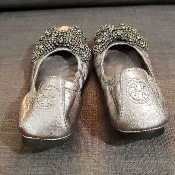 Tory Burch Eddie Rhinestone Bow Flats - Picture 2 of 5